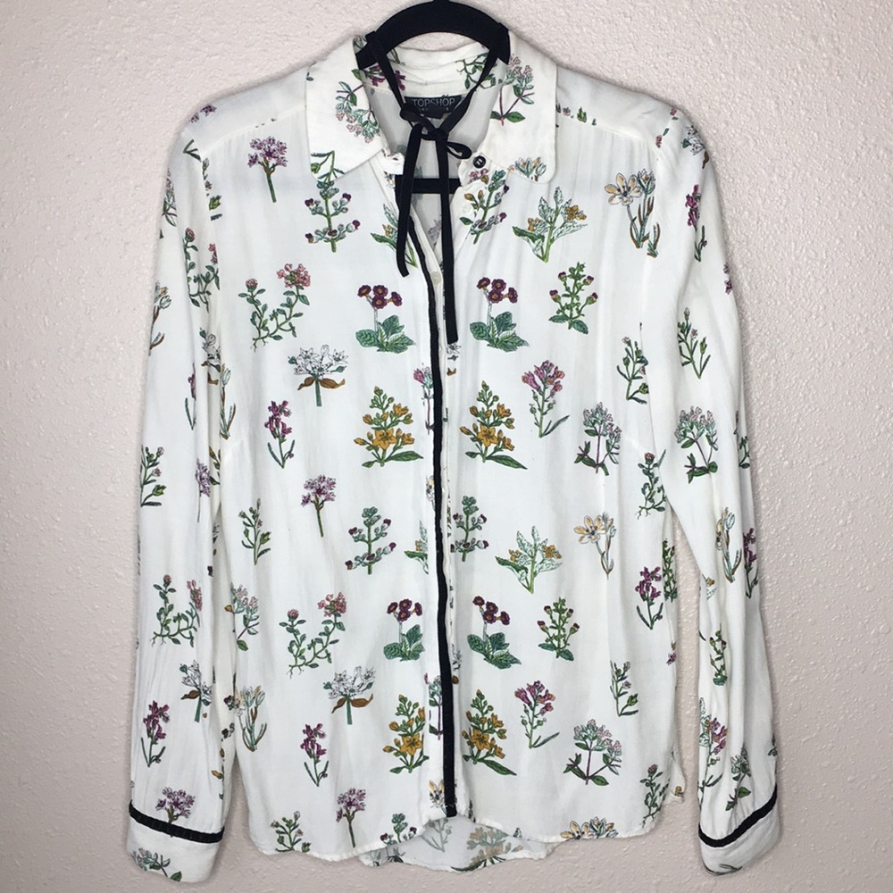 Topshop blouse with velvet choker